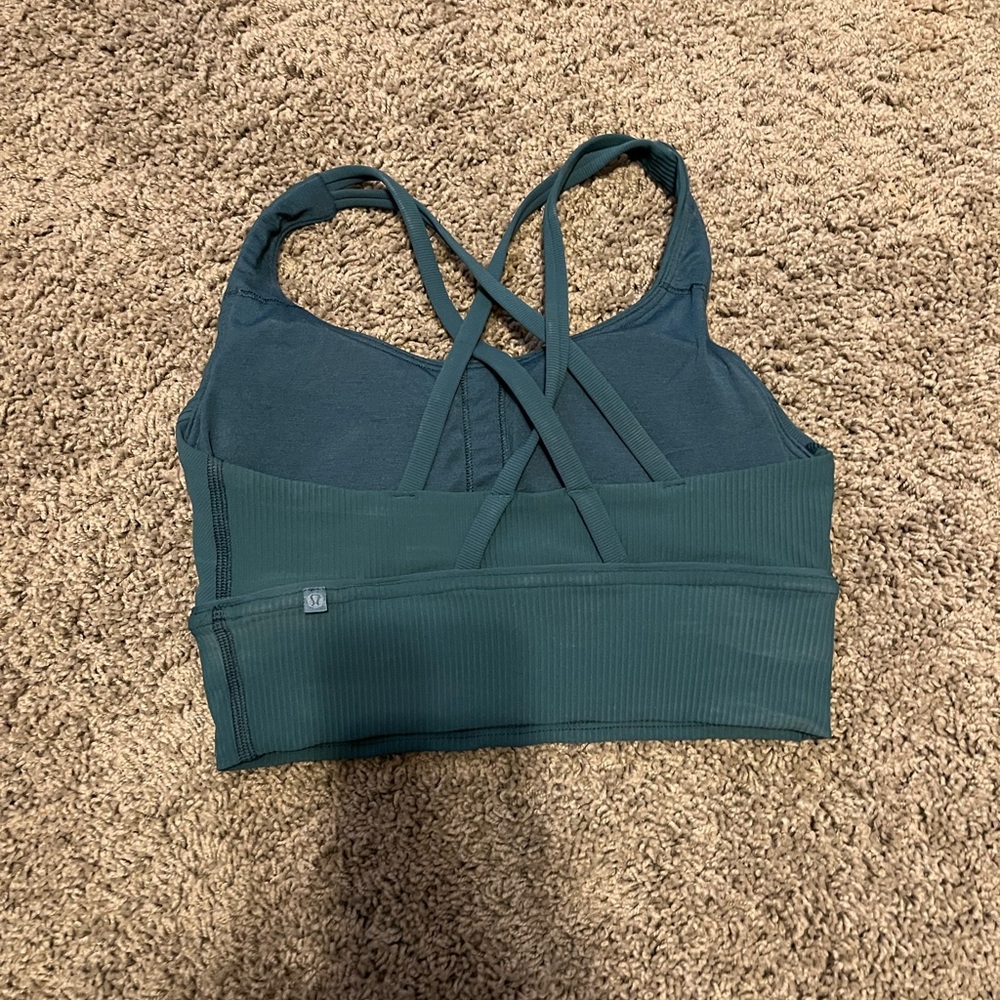 Lululemon forest green ribbed bra size 4